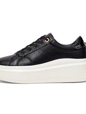 Platform Fashion Sneakers Faux Leather Lace-Up Casual Athletic Shoe